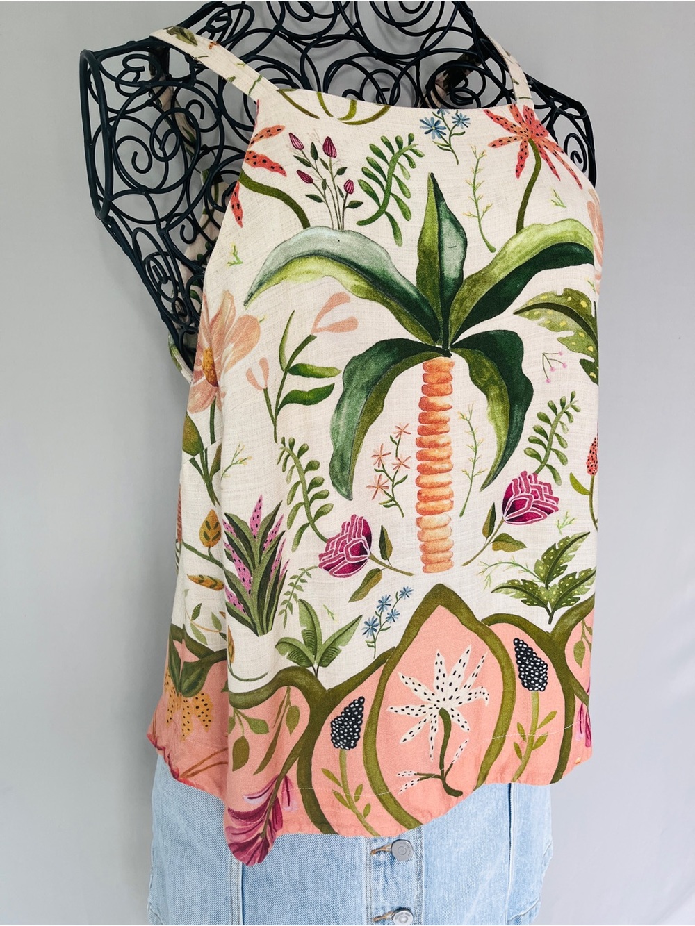 FARM Rio Botanical Tropical Print Sleeveless Viscose Tank Top M